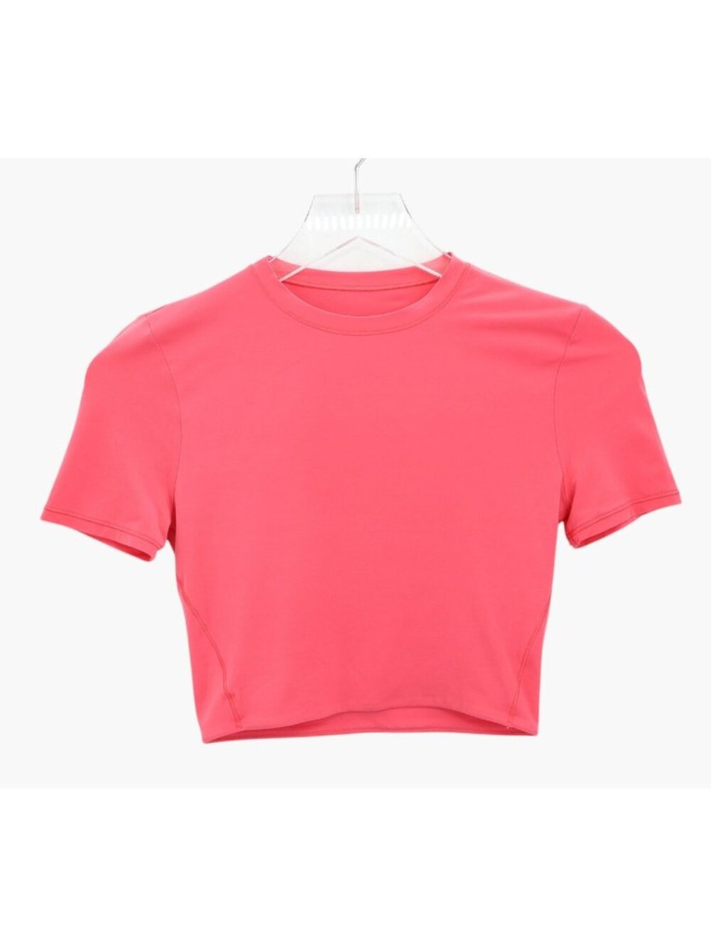 Lululemon Wundermost Ultra-Soft Nulu Crewneck Cropped T-Shirt Glaze Pink Size 0